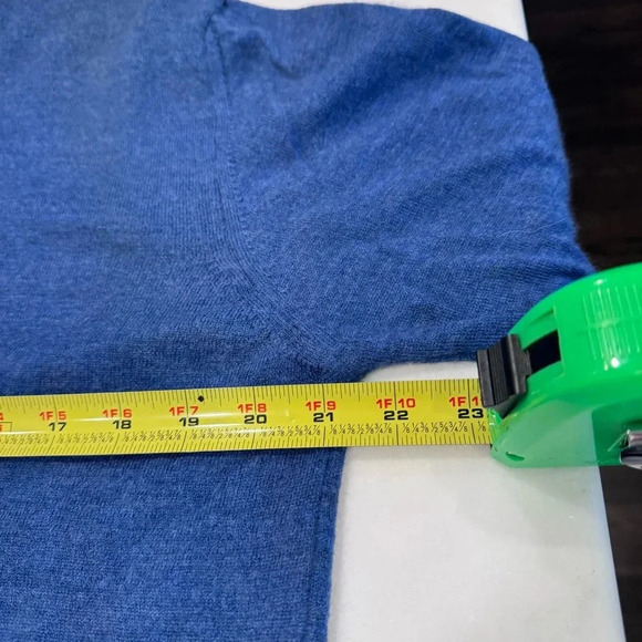 Mario Gilberti Italy Blue Merino Wool 1/4 Zip Men's Sweater Pullover Size:M - Picture 6 of 9